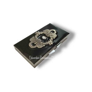 Art Nouveau Pill Box: Hand Painted Enamel, Personalized Weekly Pill Case