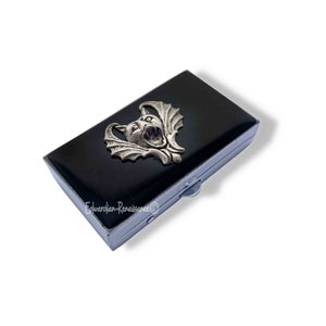 Vampire Bat Pill Box: Hand Painted Enamel, Gothic Victorian Style