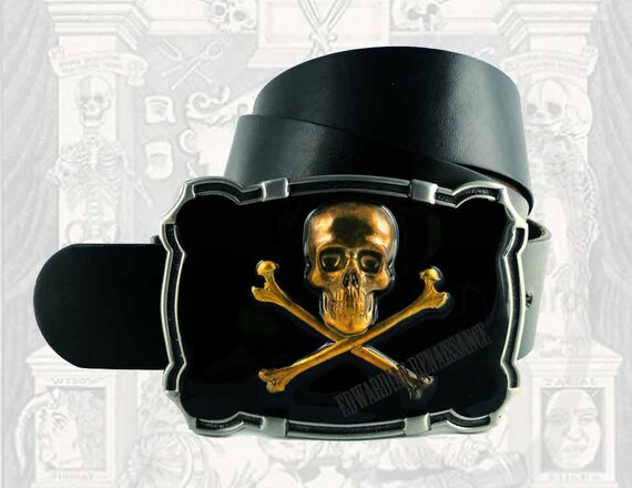 Skull and Cross Bones Large Belt Buckle 