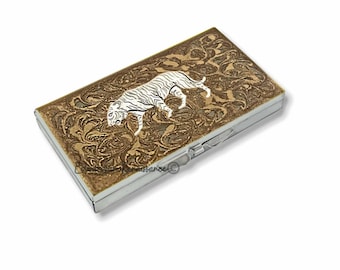 Antiek zilveren pillendoosje tijger, geëmailleerd goud krulontwerp, gepersonaliseerd cadeau