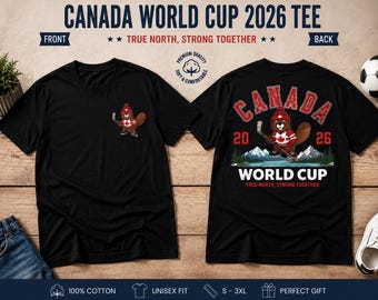 Canada Beaver Mascot World Cup 2026 Soccer Fan Tee, Unisex Sports Shirt