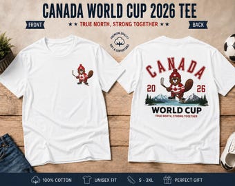T-shirt de fan de football de la Coupe du monde 2026, mascotte du castor du Canada, chemise de sport unisexe