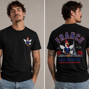 France 2026 World Cup Soccer T-Shirt, Les Bleus Rooster Graphic Tee image 2