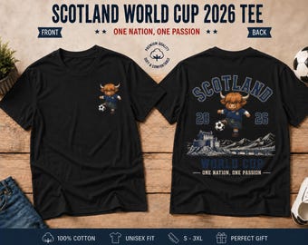 Scotland Highland Cow Soccer Tee, World Cup 2026 Fan Shirt