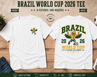 T-shirt de supporter de la Coupe du monde de football 2026, Brésil, t-shirt graphique de football brésilien