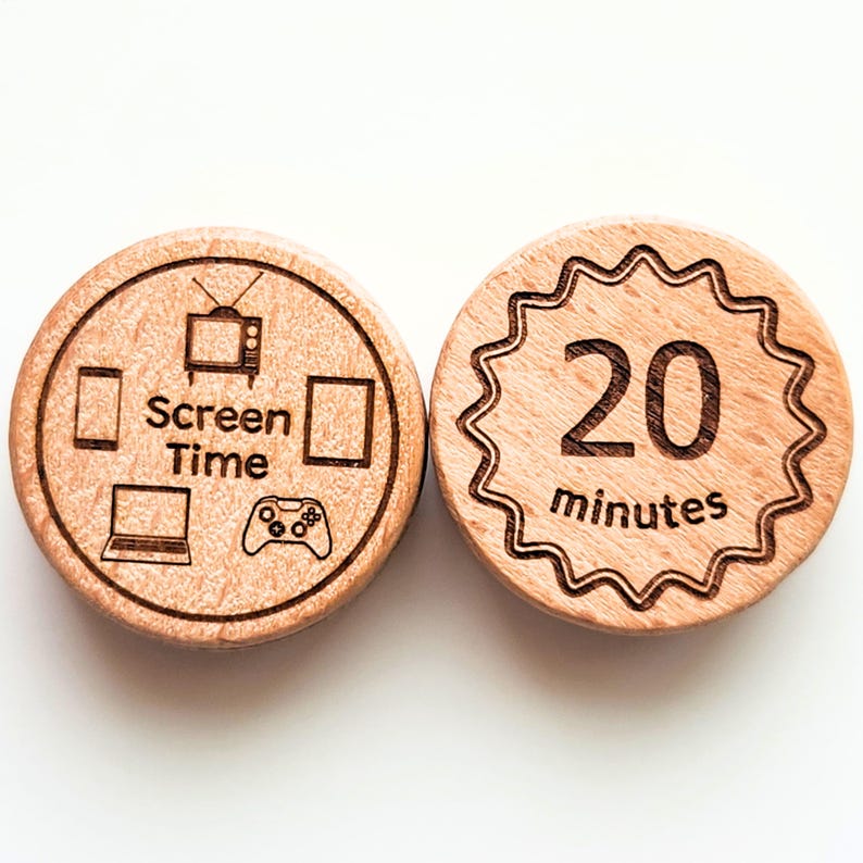 TV Screen Time Coins and Custom Chore Chart Kit for Kids