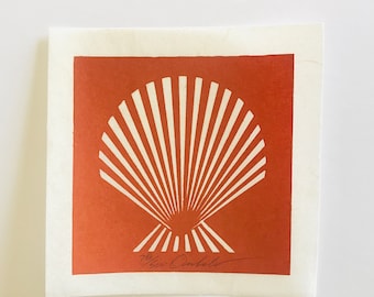 Vintage Original Seashell Silkscreen numbered 78/500 on rice paper by listed artist James Omohundro
