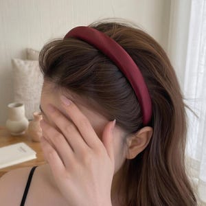 Elegant Satin Padded Headband, Vintage Inspired Wide Hairband, Minimalist Solid Color Hair Accessory, Chic Gift for Her, Stylish Multicolors