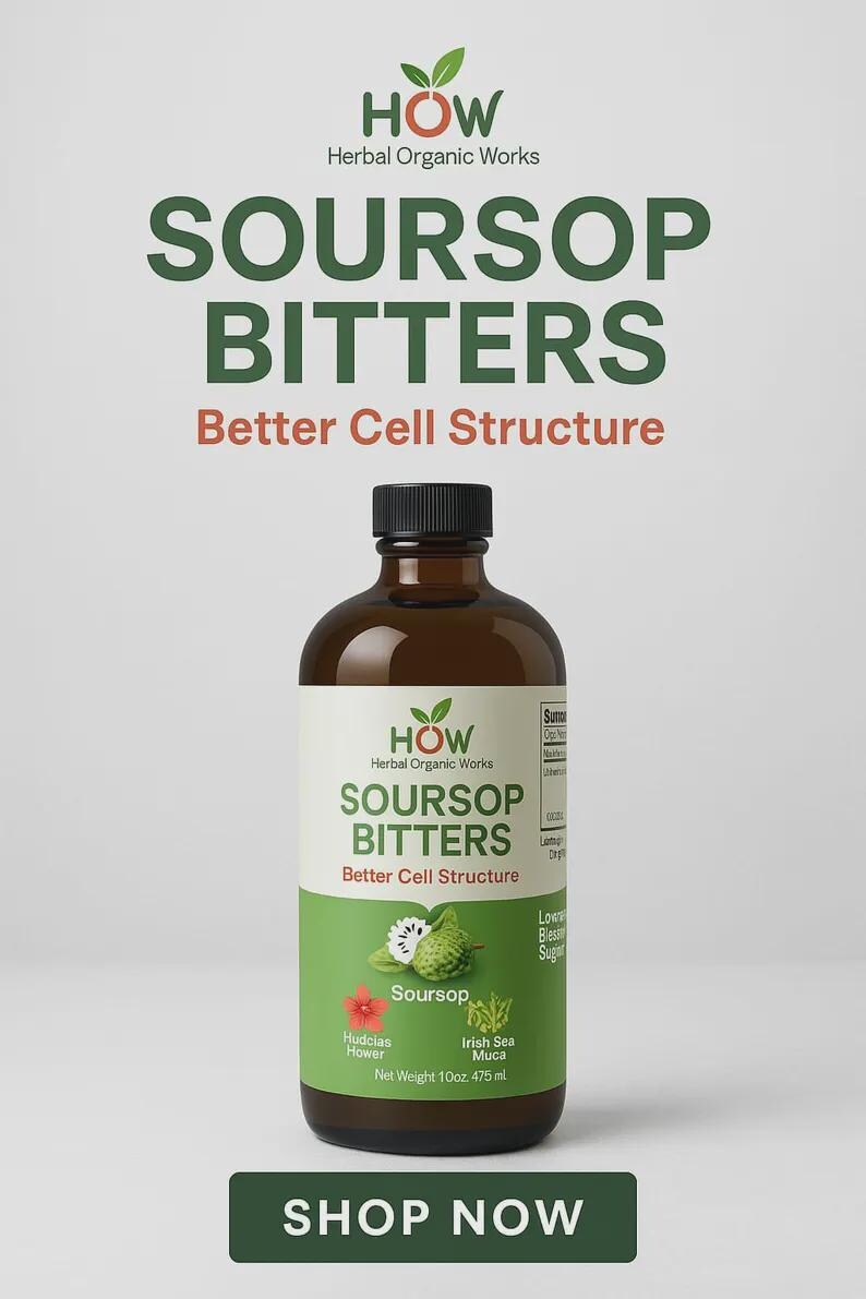 Soursop Bitters, Men Tonic & Sea Moss Bladder Wrack Pack Of 3 – 16 Oz Each – African Indian Herbs