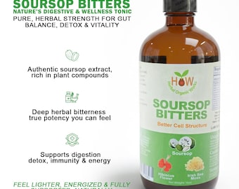 Amargo de guanábana orgánico / Tónico digestivo a base de hierbas con musgo marino e hibisco