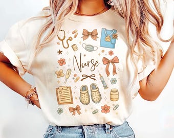 Boho Nurse Doodle Png, Aesthetic Coquette Sublimation, Neutral Medical Shirt Design, Scrub Life Png, Nursing Student Digital Download