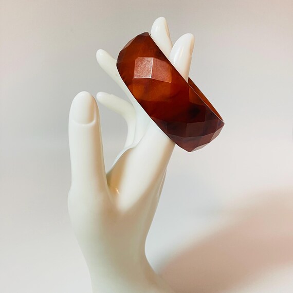 Authentic Bakelite Striated Cinnamon, Diamond-Fac… - image 5