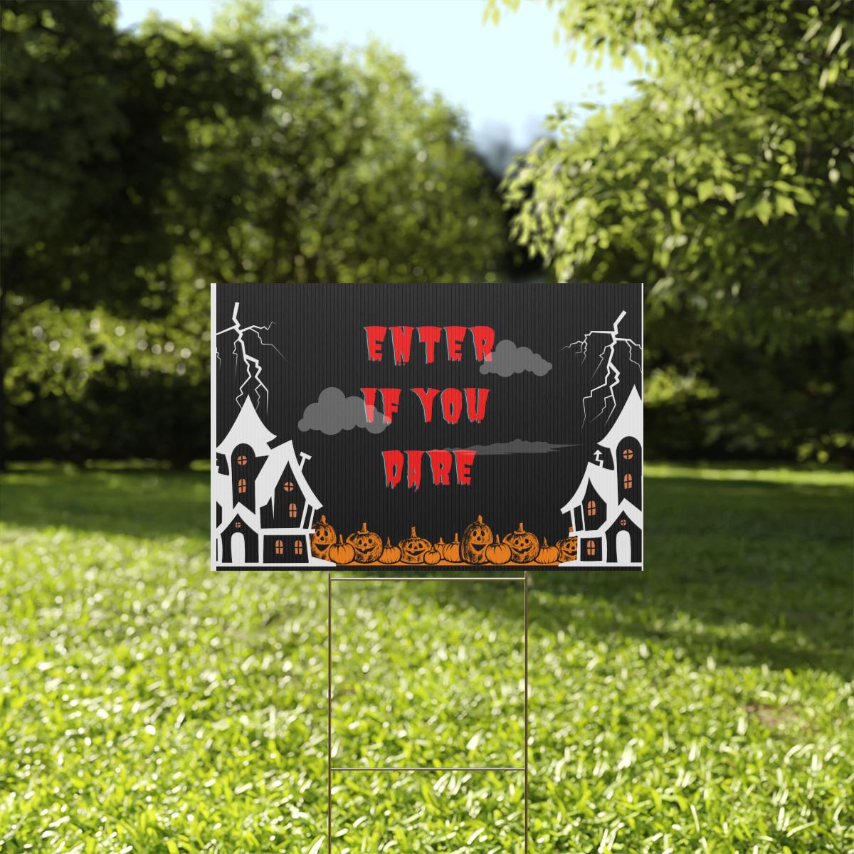 Discover Spooky Halloween Yard Sign