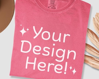 Watermelon Comfort Colors C1717 Shirt Mockup, Flat Lay Watermelon Shirt Mock-up, Watermelon Mockup, 1717 Comfort Colors Watermelon T-Shirt