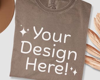 Espresso Comfort Colors C1717 Shirt Mockup, Flat Lay Espresso Shirt Mock-up, Espresso Mockup, 1717 Comfort Colors Espresso Shirt Mockup