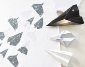 Aerodynamic. Origami, Paper Planes, Constellation Tshirt, Men/Unisex in White, Organic Cotton Tee