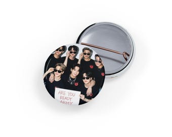 BTS World Tour Pin | K-Pop Round Pin | ARMY| Concert| Fan Button (Design 1)