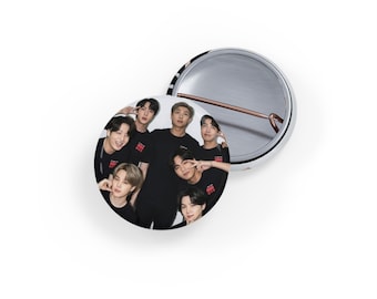 BTS World Tour Pin | K-Pop Round Pin | ARMY| Concert| Fan Button (Design 4)