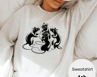 Ratten Besties Shirt, tanzende Ratten Shirt, Ratcore Shirt, chaotischer bester Freund T-Shirt, ironisches Meme Shirt für Girlie, passendes Rattenfreunde Outfit