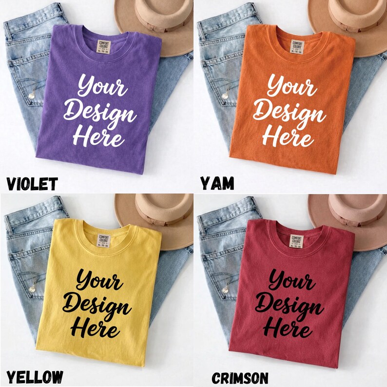 30 Comfort Colors 1717 Inspired Mockup Bundle, T-Shirt Mockup Bundle, Folded Shirt Mockup, Garment Dyed Mockup, Etsy Shirt Mockup image 4