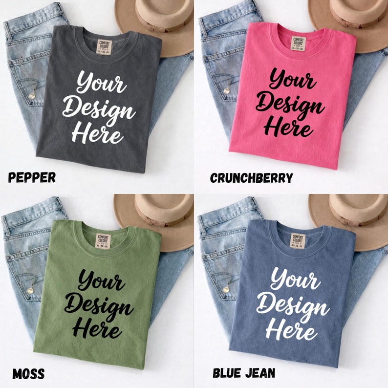 30 Comfort Colors 1717 Inspired Mockup Bundle, T-Shirt Mockup Bundle, Folded Shirt Mockup, Garment Dyed Mockup, Etsy Shirt Mockup image 2