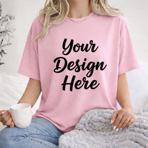 Paquete de maquetas inspiradas en Comfort Colors 1717 / 30 maquetas de camisetas / Colores neutros de moda / Ropa para impresión bajo demanda / Descarga digital imagen 3