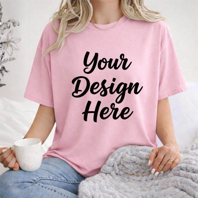 Paquete de maquetas inspiradas en Comfort Colors 1717 / 30 maquetas de camisetas / Colores neutros de moda / Ropa para impresión bajo demanda / Descarga digital imagen 3