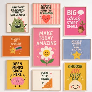 Growth Mindset Posters for Kids, Classroom Wall Art Printable, Positive Affirmation Decor, Teacher Resources, Back to School Download