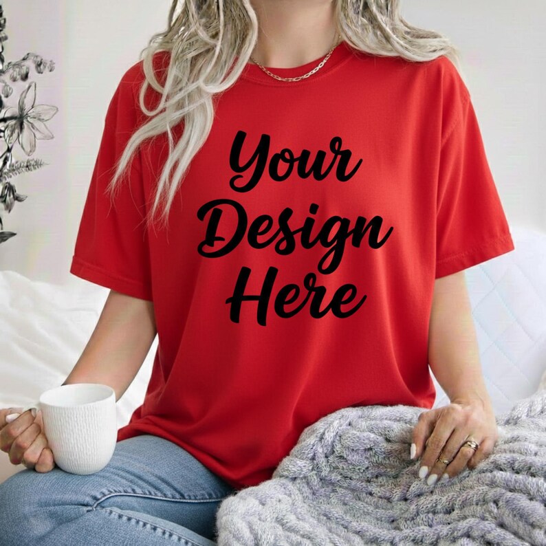 Paquete de maquetas inspiradas en Comfort Colors 1717 / 30 maquetas de camisetas / Colores neutros de moda / Ropa para impresión bajo demanda / Descarga digital imagen 6