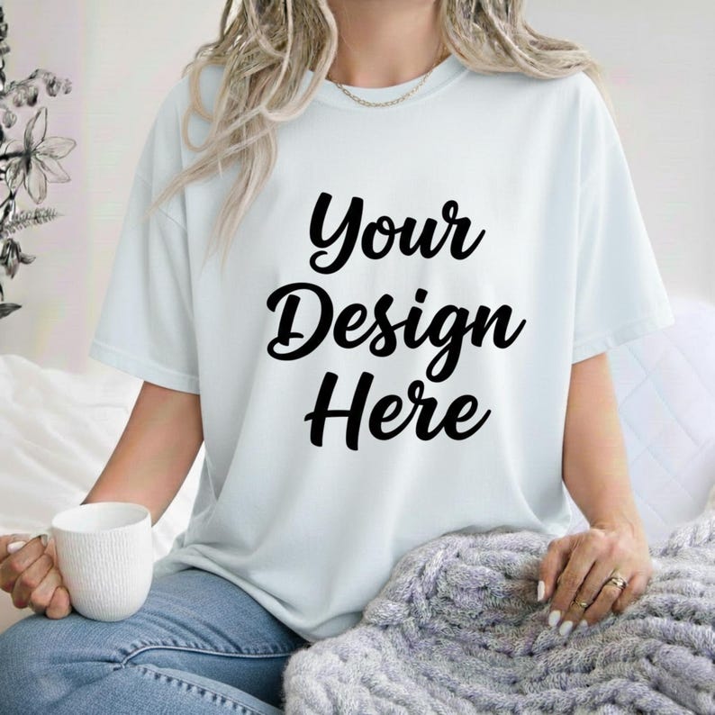 Paquete de maquetas inspiradas en Comfort Colors 1717 / 30 maquetas de camisetas / Colores neutros de moda / Ropa para impresión bajo demanda / Descarga digital imagen 7
