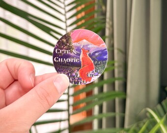 Holographic Fox Sticker (2x2 Inch Round)