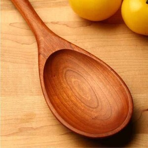 Big manly wooden spoon kitchen utensil carved from Walnut wood image 3