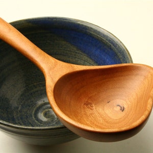 wooden serving spoon hand carved from Cherry wood.