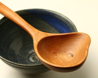 wooden serving spoon hand carved from Cherry wood.