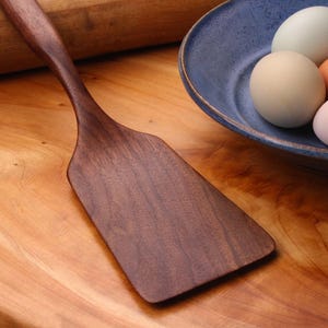 wooden utensil spatula for flipping made out of Cherry , Walnut , Maple wood