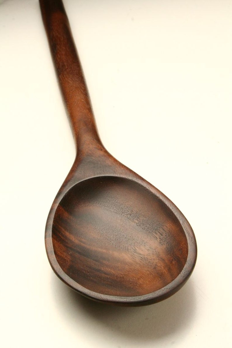 Big manly wooden spoon kitchen utensil carved from Walnut wood image 8