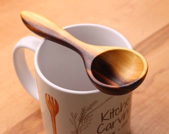 Handmade treenware wooden coffee scoop and 1 tablespoon measure carved from salvaged Desert Ironwood from Arizona