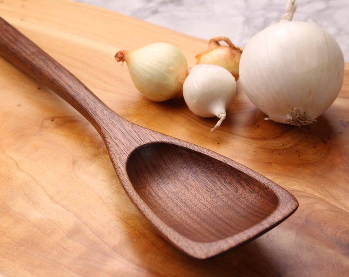Hand Made Flat Ended Wooden Roux Spoon Kitchen Utensil Carved From