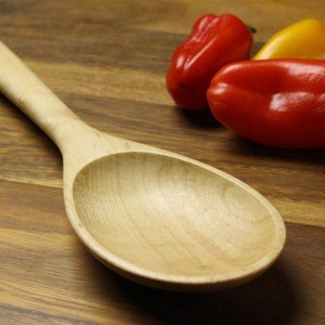 Big manly wooden spoon kitchen utensil carved from Walnut wood Maple wood