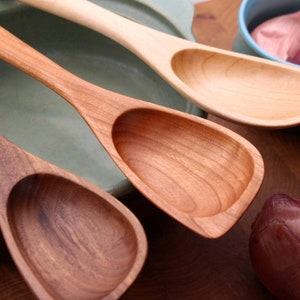 Hybrid wooden roux spoon spatula spoon hand made from Walnut , Cherry, or Maple wood