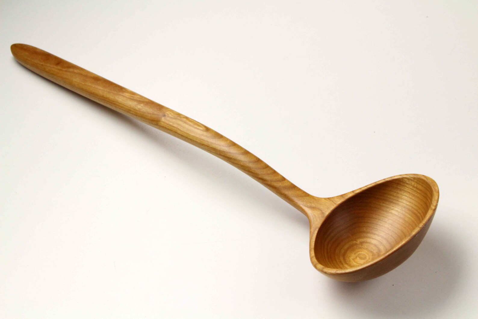 Wide Handmade Wooden Ladle Spoon Kitchen Utensil of Cherry Etsy