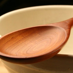 Big manly wooden spoon kitchen utensil carved from Walnut wood Cherry wood