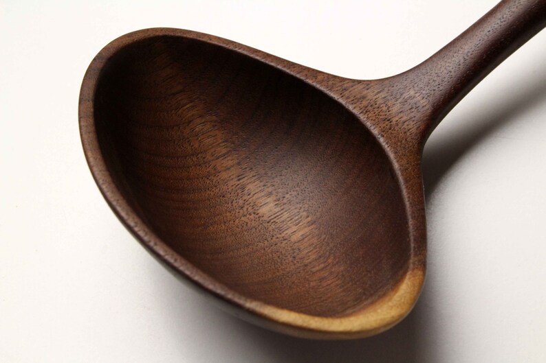 Wide handmade wooden ladle spoon kitchen utensil of Black Etsy