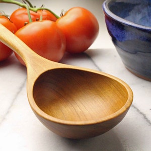 Wooden spoon ladle for serving stew and Chili of Cherry wood Walnut wood or Maple wood