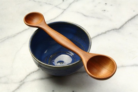 Individual Short Measuring Spoons / 1 Tablespoon / 1/2 Tablespoon / 1  Teaspoon / 1/2 Teaspoon / 1/4 Teaspoon / Cherry or Walnut 
