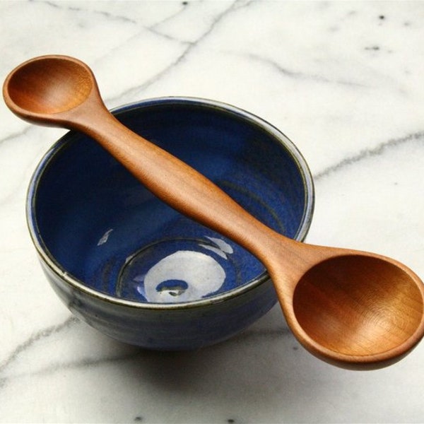 Handmade treenware wooden double ended measuring spoon tablespoon teaspoon carved from Cherry, Maple, or Walnut