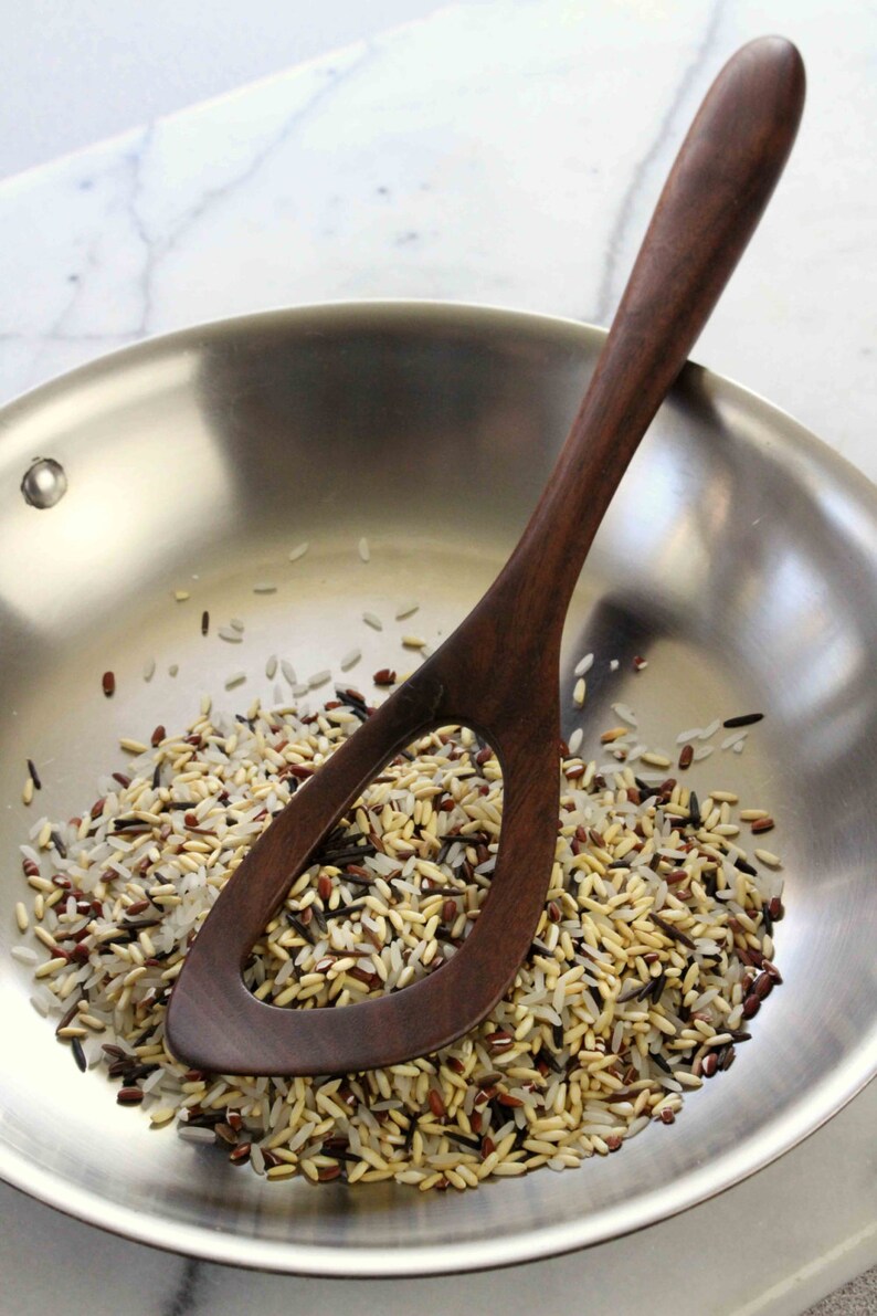 Walnut wood wooden risotto spoon stirring utensil for making Etsy