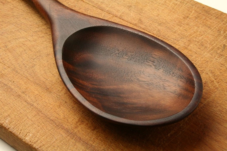 Big manly wooden spoon kitchen utensil carved from Walnut wood Walnut wood