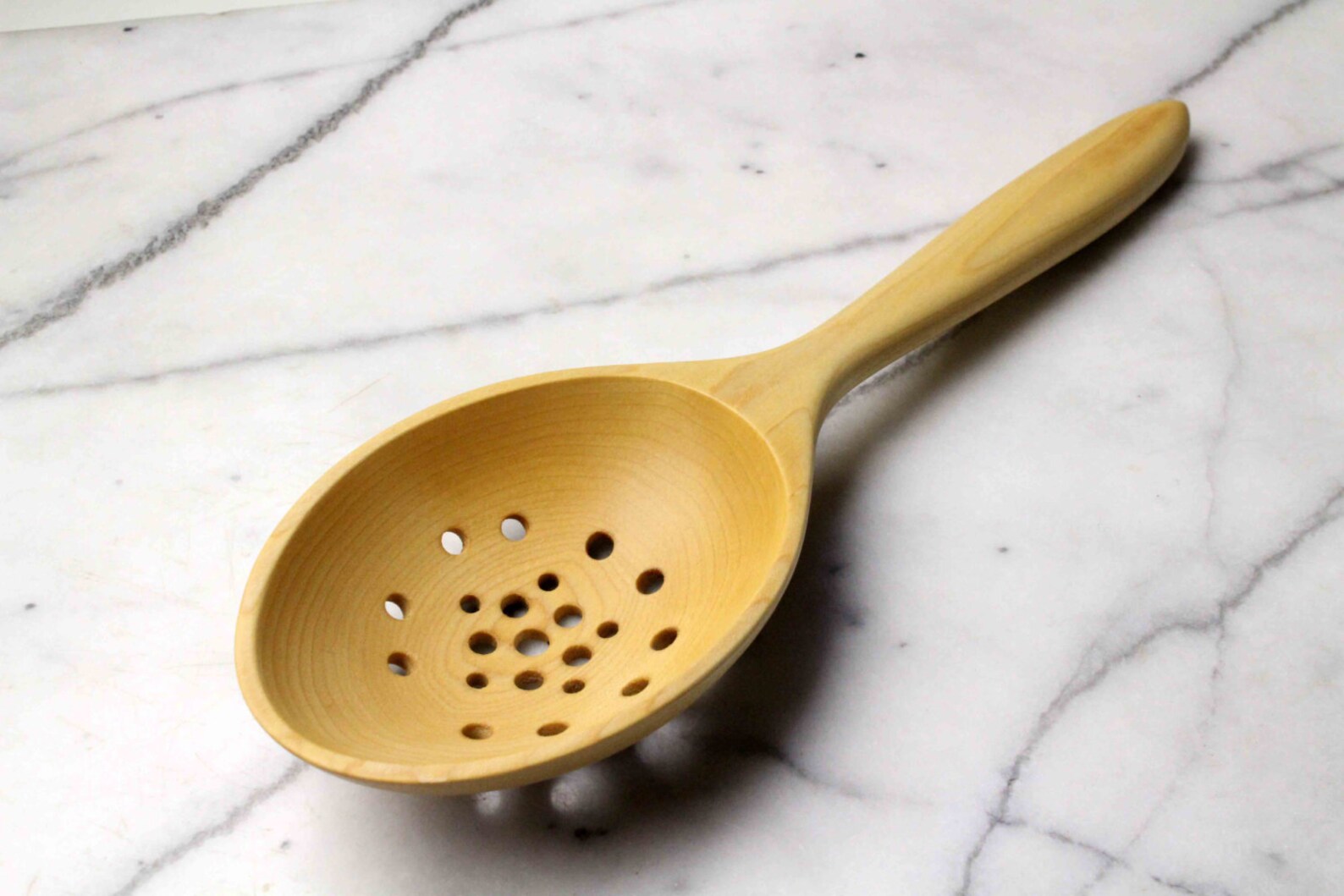 Large and deep wooden colander spoon kitchen utensil of Maple Etsy