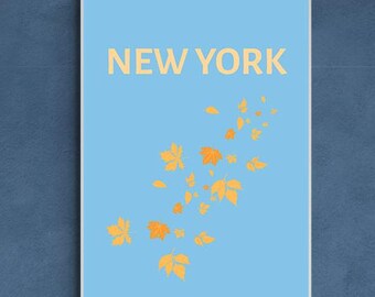 Autumn in New York Poster: NYC Fall Leaves Art (A2 PDF Digital Download)